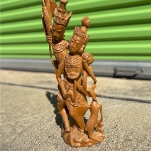 Intricate Brown Wooden Sculpture